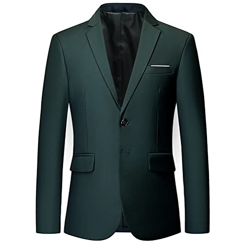 Onsoyours Herren Sakko Slim Fit Einfarbig Modern Anzugjacke für Hochzeit Freizeit Party Abschluss Business Blazer Knöpfe Sakko A Grün 3XL von Onsoyours