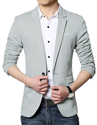 Onsoyours Herren Sakko Sweatjacke Slim Fit Männer Blazer Modern Freizeit Leichte Jackett Sportlich Business Anzugjacke C Grau L von Onsoyours