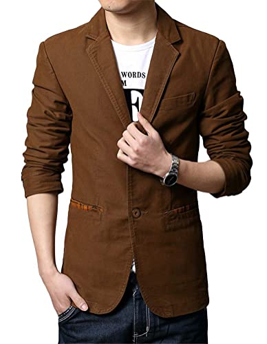 Onsoyours Herren Sakko Sweatjacke Slim Fit Männer Blazer Modern Freizeit Leichte Jackett Sportlich Business Anzugjacke D Kaffee L von Onsoyours