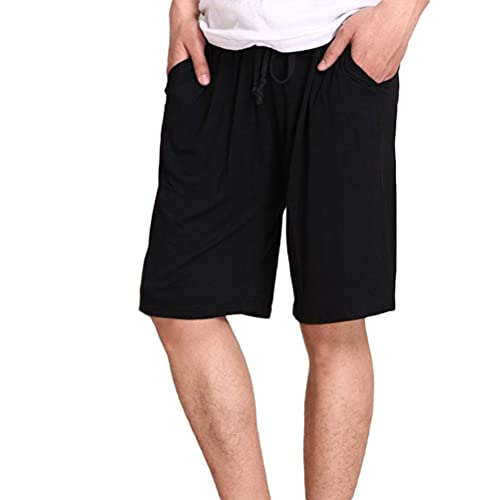 Onsoyours Herren Schlafanzughose Kurz Pyjamahose Shorty Nachtwäsche Sleep Hose Pants Loungewear Schlafanzug Freizeithose für Schlafzimmer Schwarz XL von Onsoyours