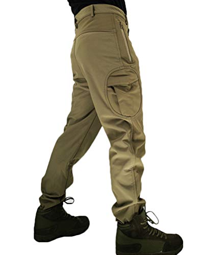 Onsoyours Herren Softshellhose Jagd Hose Fleece Gefüttert Sport Skihose Wanderhose Trekkinghose Verschleißfest Outdoor Hose Funktionshose Winterhose Mit Tasche A Armeegrün XL von Onsoyours