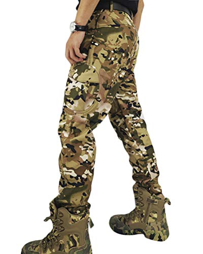 Onsoyours Herren Softshellhose Jagd Hose Fleece Gefüttert Sport Skihose Wanderhose Trekkinghose Verschleißfest Outdoor Hose Funktionshose Winterhose Mit Tasche B Braun M von Onsoyours