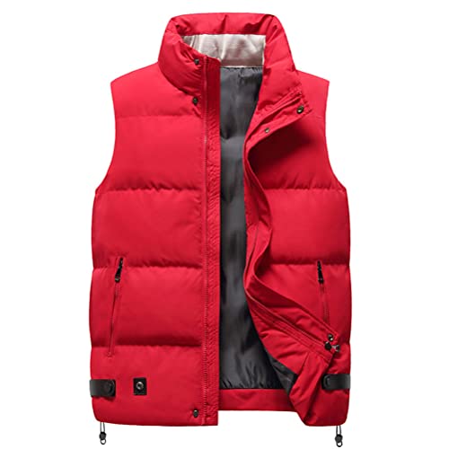 Onsoyours Herren Steppweste Mit Stehkragen Sportweste Leicht Winter Männer Vest Outdoor Übergangsjacke C Rot XXL von Onsoyours