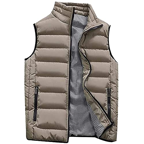 Onsoyours Herren Weste Bodywarmer Steppweste Funktionsweste Outdoor Freizeit Sport Style Mit Stehkragen B Khaki S von Onsoyours