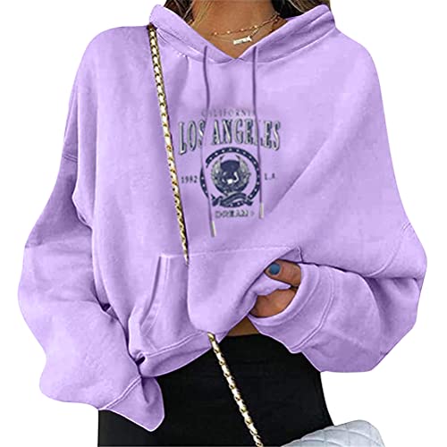 Onsoyours Hoodie Damen Kapuzenpullover Frauen Warm Outerwear mit Kapuze Pullover Sweatshirt Freizeit Sport Langarmshirt Hoodies Training Pulli Streetwear Oberteile A Violett M von Onsoyours