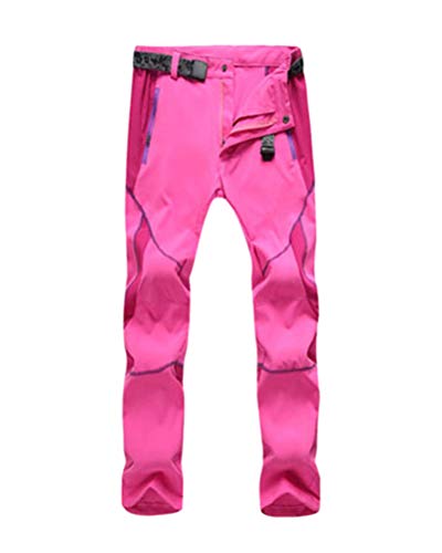 Onsoyours Hose Damen Warm Plus Wasserdicht Funktionshose Winddicht Softshellhose Trekkinghose Outdoorhose Atmungsaktiv Wanderhose Gefüttert Sporthose B Rosa S von Onsoyours