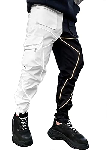 Onsoyours Hose Herren Jogginghose Trainingshose Sporthose Fitness Slim Fit Sweatpants Freizeithose Jogger Männer Pants Z1 Weiß 3XL von Onsoyours
