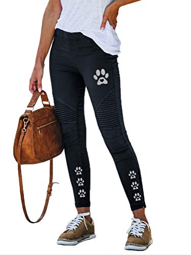 Onsoyours Hosen Damen Elegant Hohe Taille Stretch Leggings Slim Bleistifthose Freizeit Hose Skinny Pants Einfarbig Bequeme Elastischer Taille Hosen (S, Y Schwarz, s) von Onsoyours