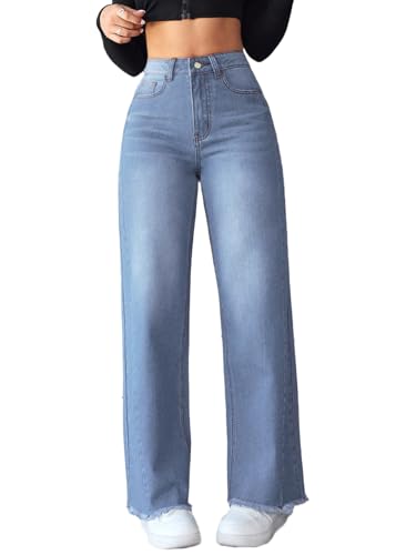 Onsoyours Jeans Damen Casual High Waist Baggy Jeanshose Elegant Boyfriend Weites Bein Hose A Hellblau XS Onsoyours Jeans Damen Casual High Waist Baggy Jeanshose Elegant Boyfriend Weites Bein Hose A Hellblau XS von Onsoyours