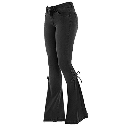 Onsoyours Jeans Damen Jeanshosen Röhrenjeans Skinny Slim Fit Stretch Stylische Boyfriend Jeans Zerrissene Destroyed Jeans Hose Mit Löchern Lässig H Schwarz 2XL von Onsoyours