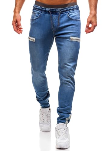 Onsoyours Jeans Herren Slim Fit Stretch Jeanshose Hose Denim Jeans Herren Destroyed Hose Jeanshose Männer Slim Fit Stretch Denim A01 Dunkelblau XL von Onsoyours