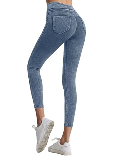Onsoyours Jeggings Damen Stretch Bequem High Waist Jeans Leggings mit Taschen Skinny Jeanshosen Casual Sexy Denim Jeggings Yogahose Streetwear A Hellblau XXL Onsoyours Jeggings Damen Stretch Bequem High Waist Jeans Leggings mit Taschen Skinny Jeanshosen Casual Sexy Denim Jeggings Yogahose Streetwear A Hellblau XXL von Onsoyours