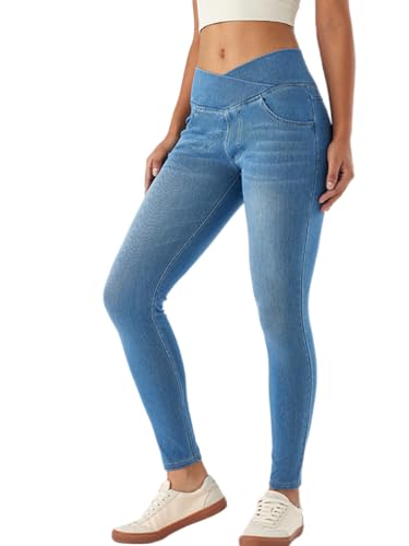Onsoyours Jeggings Damen Stretch High Waist V Cross Skinny Jeans Leggings Jeanshose Gym Jogging Yogahose Sexy Denim Jeggings A Hellblau 02 S Onsoyours Jeggings Damen Stretch High Waist V Cross Skinny Jeans Leggings Jeanshose Gym Jogging Yogahose Sexy Denim Jeggings A Hellblau 02 S von Onsoyours