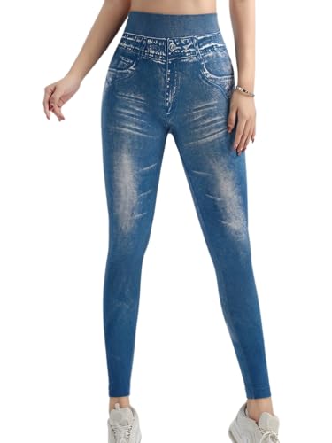 Onsoyours Jeggings Damen Stretch Jeans-Look High Waist Jogginghose Skinny Blickdicht Denim Bedruckte Leggings Hose Pants Fitnesshose Yogahose Streetwear A Blau L Onsoyours Jeggings Damen Stretch Jeans-Look High Waist Jogginghose Skinny Blickdicht Denim Bedruckte Leggings Hose Pants Fitnesshose Yogahose Streetwear A Blau L von Onsoyours