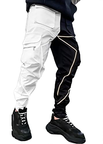 Onsoyours Jogger Cargo Herren Hosen Chino Jeans Fitness Sport Trekking Stretch Freitzeithose Streetwear Hosen Z1 Weiß XL von Onsoyours