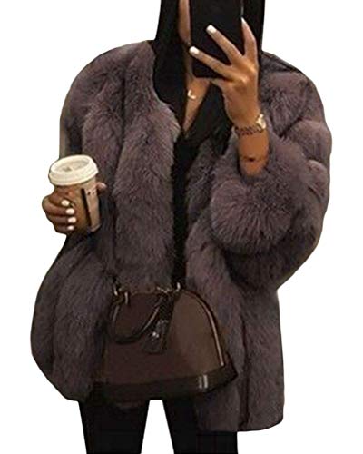 Onsoyours Kaffee Faux Fake V-Ausschnitt Langarm Dicker Oversize Winter Kunstfell Pelzmantel Felljacke Damen XL Onsoyours Kaffee Faux Fake V-Ausschnitt Langarm Dicker Oversize Winter Kunstfell Pelzmantel Felljacke Damen XL von Onsoyours