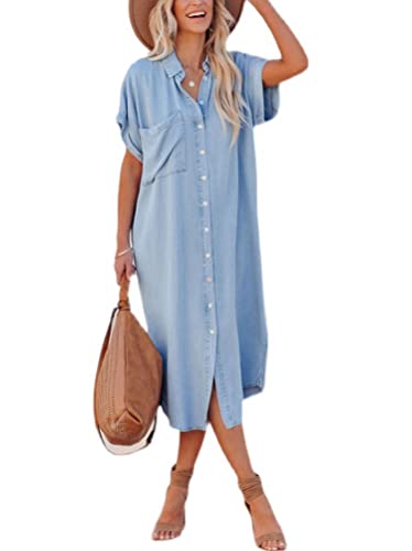 Onsoyours Kleid Damen Sommerkleid Freizeitkleid Shirtkleid T-Shirt Bluse Tunika Kurzarm Leger Langes Locker Kleider Cocktailkleid Z5 Hellblau M Onsoyours Kleid Damen Sommerkleid Freizeitkleid Shirtkleid T-Shirt Bluse Tunika Kurzarm Leger Langes Locker Kleider Cocktailkleid Z5 Hellblau M von Onsoyours