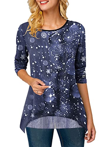 Onsoyours Langarmshirt Damen Weihnachten Frauen Weihnachtspulli Pullover Sweatshirt Pulli Langarm T-Shirt Christmas Shirts Bedrucktes Oberteil Bluse Tops B Dunkelblau 3XL Onsoyours Langarmshirt Damen Weihnachten Frauen Weihnachtspulli Pullover Sweatshirt Pulli Langarm T-Shirt Christmas Shirts Bedrucktes Oberteil Bluse Tops B Dunkelblau 3XL von Onsoyours
