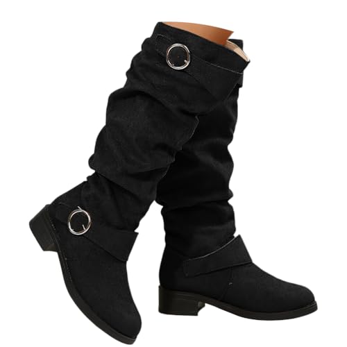 Onsoyours Langschaft Stiefel Damen Wildleder Schlupfstiefel mit Blockabsatz Winterstiefel Lange Stiefel Casual Kniehohe Boots A Schwarz 37 EU Onsoyours Langschaft Stiefel Damen Wildleder Schlupfstiefel mit Blockabsatz Winterstiefel Lange Stiefel Casual Kniehohe Boots A Schwarz 37 EU von Onsoyours