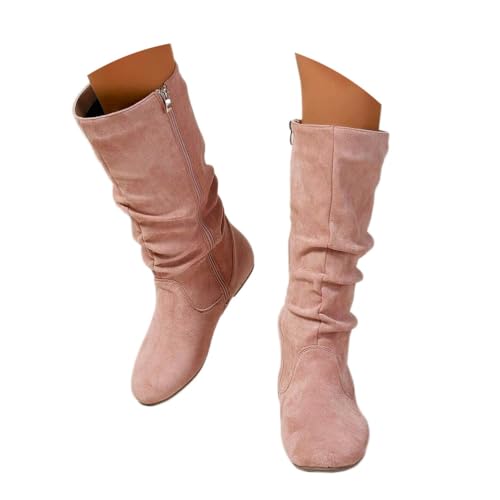 Onsoyours Langschaft Stiefel Damen Wildleder Stiefel Flach Mode Stiefel mit Reißverschluss Winterstiefel Lange Stiefel Casual Langschaft Boots Winterschuhe A Rosa 40 EU Onsoyours Langschaft Stiefel Damen Wildleder Stiefel Flach Mode Stiefel mit Reißverschluss Winterstiefel Lange Stiefel Casual Langschaft Boots Winterschuhe A Rosa 40 EU von Onsoyours