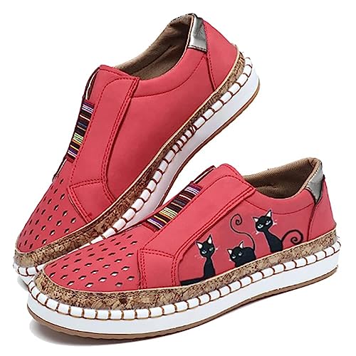 Onsoyours Low-Cut Sneaker Canvas Flache Schuhe Damen Freizeitschuhe Damen Sommer Frühling Turnschuhe A Rot 40 EU von Onsoyours