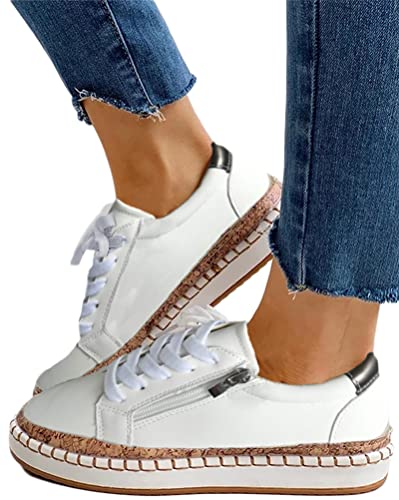 Onsoyours Low-Cut Sneaker Canvas Flache Schuhe Damen Freizeitschuhe Damen Sommer Frühling Turnschuhe B Weiß 36 EU von Onsoyours