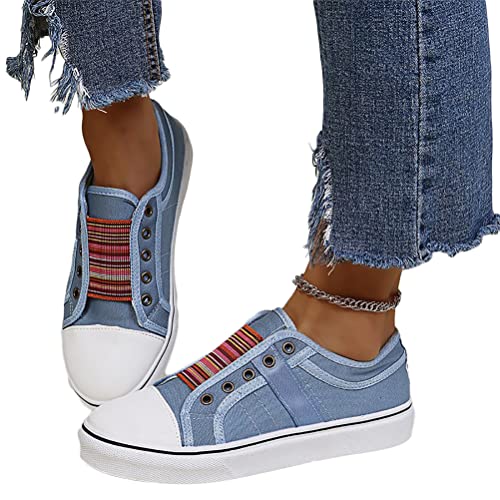 Onsoyours Low-Cut Sneaker Canvas Flache Schuhe Damen Freizeitschuhe Damen Sommer Frühling Turnschuhe C Hellblau 35 EU von Onsoyours