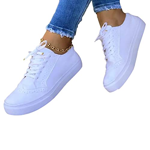 Onsoyours Low-Cut Sneaker Canvas Flache Schuhe Damen Freizeitschuhe Damen Sommer Frühling Turnschuhe Weiß 41 EU von Onsoyours