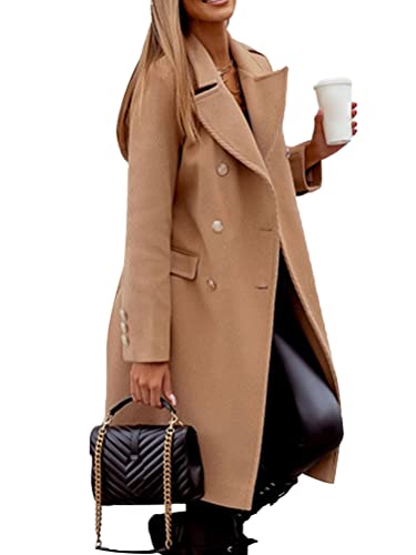 Onsoyours Mantel Damen Casual Elegent Lange Ärmel Einfarbig Revers Zweireihige Winterjacke Freizeitjacke Winter Herbst Mantel mit Reverskragen Winterparka Herbstjacke Outwear B Khaki L Onsoyours Mantel Damen Casual Elegent Lange Ärmel Einfarbig Revers Zweireihige Winterjacke Freizeitjacke Winter Herbst Mantel mit Reverskragen Winterparka Herbstjacke Outwear B Khaki L von Onsoyours