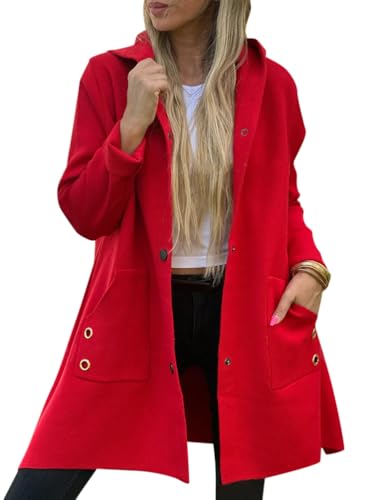 Onsoyours Mantel Damen Lang Warm Wollmantel Trenchcoat Wolle Schwarzer Wintermantel Damenmantel Elegant Winterjacke Mantel A-Linie Trench Coat Herbstmantel Steppmantel mit Kapuze A Rot XL Onsoyours Mantel Damen Lang Warm Wollmantel Trenchcoat Wolle Schwarzer Wintermantel Damenmantel Elegant Winterjacke Mantel A-Linie Trench Coat Herbstmantel Steppmantel mit Kapuze A Rot XL von Onsoyours