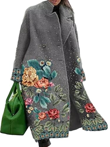 Onsoyours Mantel Damen Winter Jacke Parka Lang Cardigan Winter Outwear D Grau M von Onsoyours