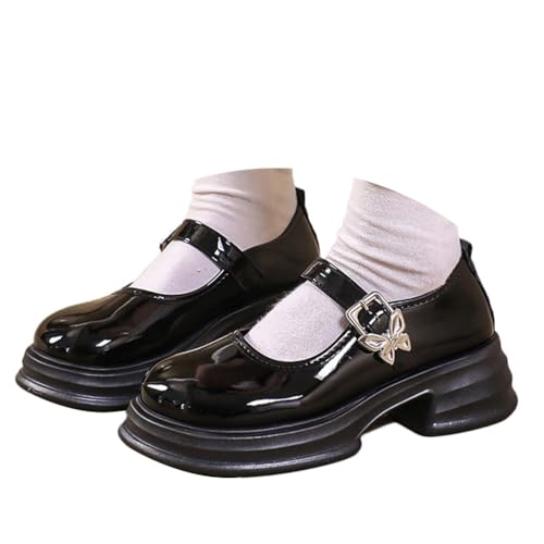 Onsoyours Mary Jane Halbschuhe für Damen Retro Runde Zehen Gothic Schuhe Lolita Prinzessin Schuhe Plateau Mary Jane B Schwarz 39 EU von Onsoyours