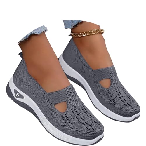 Onsoyours Orthopädische Schuhe Damen Sommer Sandalen Slip on Sommerschuhe Atmungsaktive Bequeme Walkingschuhe A Dunkelgrau 40 EU von Onsoyours