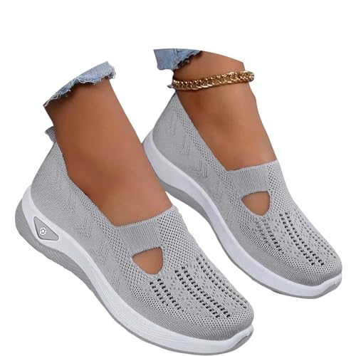 Onsoyours Orthopädische Schuhe Damen Sommer Sandalen Slip on Sommerschuhe Atmungsaktive Bequeme Walkingschuhe A Hellgrau 41 EU von Onsoyours