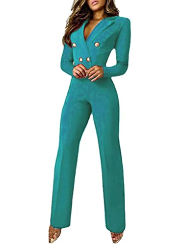 Onsoyours Overall Damen Damen Elegant Sommer Jumpsuit Kurzarm Playsuit Vintage Hose mit Bund Damen Casual Outfits G Grün M von Onsoyours