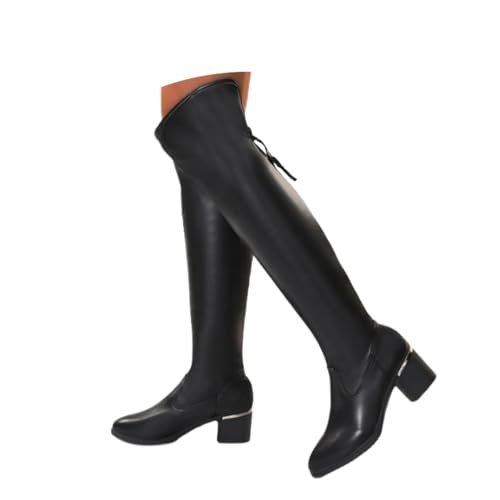 Onsoyours Damen Overknee Stiefel PU Hohe Stiefel mit Blockabsatz Winterstiefel Langschaft Boots Schwarz Wärmefutter 38 EU Onsoyours Damen Overknee Stiefel PU Hohe Stiefel mit Blockabsatz Winterstiefel Langschaft Boots Schwarz Wärmefutter 38 EU von Onsoyours