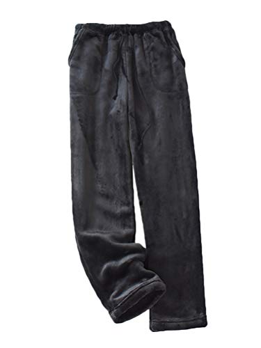 Onsoyours Plüschhose Damen Herren Fleece Plüsch Dicke Schlafanzughose Unisex Soft Fleece Pyjamahose Lange Warme Freizeithose Home Haushose Damen A Schwarz XS von Onsoyours