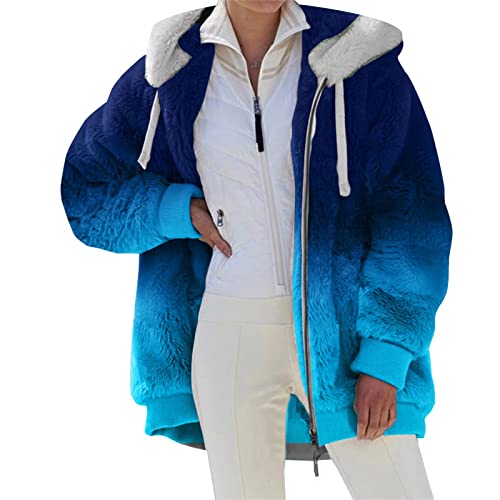 Onsoyours Plüschjacke Damen Teddy mit Kapuze Kurz Lang Flauschig Elegant Plüschmantel Plüsch Oberbekleidung für Winter Kunstpelzjacke Wintermantel Hoodie Fleecejacke B Blau XXL Onsoyours Plüschjacke Damen Teddy mit Kapuze Kurz Lang Flauschig Elegant Plüschmantel Plüsch Oberbekleidung für Winter Kunstpelzjacke Wintermantel Hoodie Fleecejacke B Blau XXL von Onsoyours