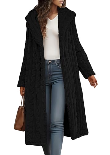 Onsoyours Plüschmantel Damen Lang Winter Warme Faux Langarm Revers Pelzmantel Fellkragen Leopard Warme Lose Kunstpelz Mantel Parka Overcoat Dicke Kunstfell Innenfutter A Schwarz M von Onsoyours