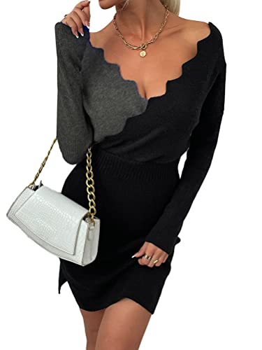Onsoyours Pulloverkleid Damen Elegant Strickkleid Tunika Kleid V-Ausschnitt Langarm Perlen Bodycon Minikleid Freizeitkleid Kurz Kleider Mit Gürtel Wickelkleid A Dunkelgrau L Onsoyours Pulloverkleid Damen Elegant Strickkleid Tunika Kleid V-Ausschnitt Langarm Perlen Bodycon Minikleid Freizeitkleid Kurz Kleider Mit Gürtel Wickelkleid A Dunkelgrau L von Onsoyours