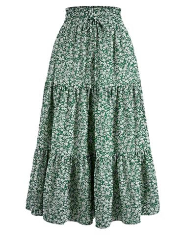 Onsoyours Rock Damen Hohe Taille Elastisch Blumen Röcke A-Linie Maxirock Boho Strandrock Sommerrock A Grün M Onsoyours Rock Damen Hohe Taille Elastisch Blumen Röcke A-Linie Maxirock Boho Strandrock Sommerrock A Grün M von Onsoyours