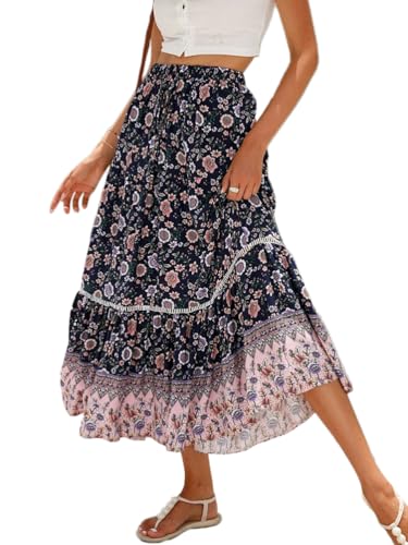 Onsoyours Rock Damen Lang Elegant Hohe Taille Maxi Röcke A-Linie Flowy Boho Blumenrock A2 M Onsoyours Rock Damen Lang Elegant Hohe Taille Maxi Röcke A-Linie Flowy Boho Blumenrock A2 M von Onsoyours