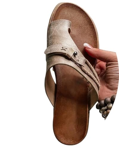 Onsoyours Sandalen Damen Big Toe Hallux Valgus Bunion Splints Damensandalen Sommersandalen Flach Plattform Sandalen Unterstützung Plattform Schuhe für die Behandlung Strandsandalen Grau 37 EU von Onsoyours