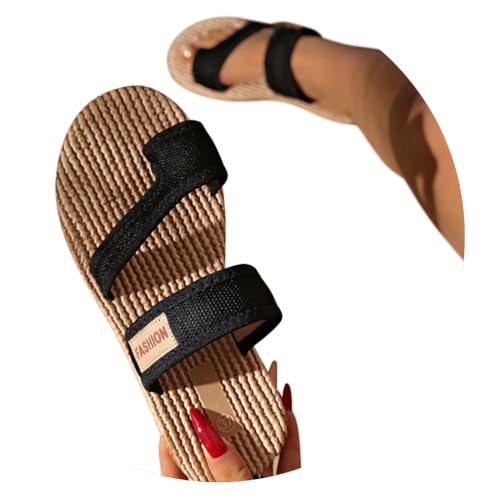 Onsoyours Sandalen Damen Sommer Hallux Valgus Schuhe Mesh Zehentrenner Frauen Bequeme Orthopädische Strandsandalen Slides Sandaletten Pantoletten C Schwarz 39 EU von Onsoyours
