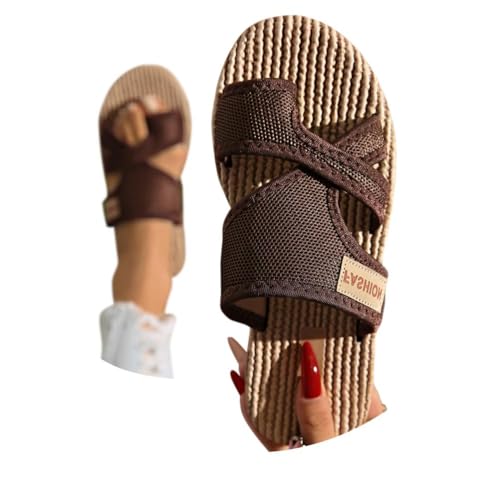 Onsoyours Sandalen Damen Sommer Hallux Valgus Schuhe Mesh Zehentrenner Frauen Bequeme Orthopädische Strandsandalen Slides Sandaletten Pantoletten D Kaffee 42 EU von Onsoyours
