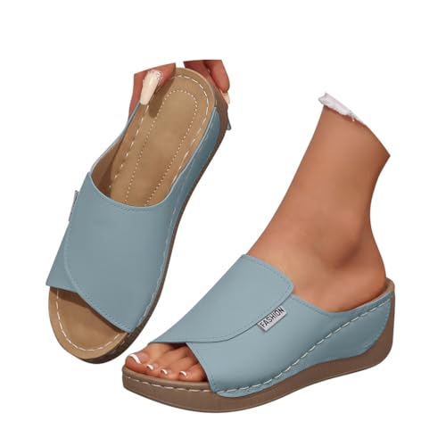 Onsoyours Sandalen Damen Sommer Orthopädische Schuhe PU Sommerschuhe Rutschfeste Open Toe Hausschuhe Bequeme Keilsandalen A Hellblau 40 EU Onsoyours Sandalen Damen Sommer Orthopädische Schuhe PU Sommerschuhe Rutschfeste Open Toe Hausschuhe Bequeme Keilsandalen A Hellblau 40 EU von Onsoyours