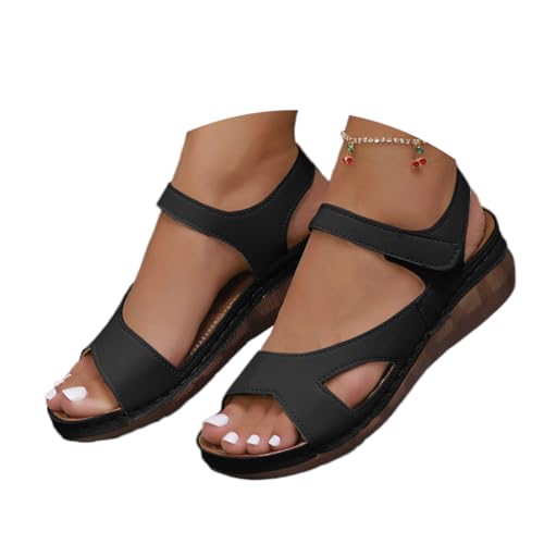 Onsoyours Sandalen Damen Sommer Orthopädische Schuhe Plateau Römersandalen Bequeme Damensandalen Sommerschuhe A Schwarz 36 EU von Onsoyours