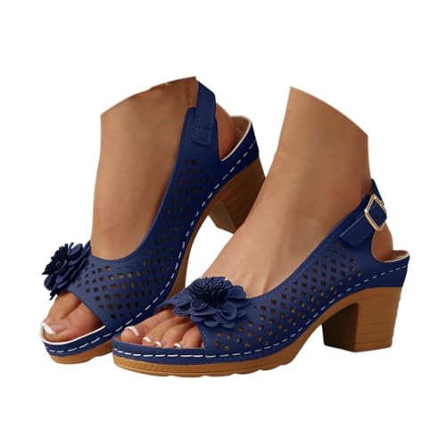 Onsoyours Sandalen Damen Sommer mit Absatz Sommerschuhe mit Blumen Open Toe Sandalen Bequeme Schuhe A Dunkelblau 37 EU Onsoyours Sandalen Damen Sommer mit Absatz Sommerschuhe mit Blumen Open Toe Sandalen Bequeme Schuhe A Dunkelblau 37 EU von Onsoyours
