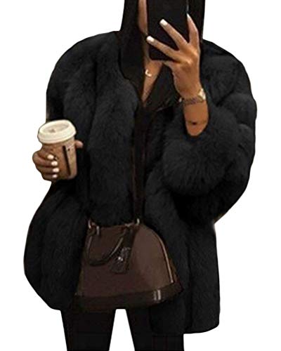 Onsoyours Schwarz Faux Fake V-Ausschnitt Langarm Dicker Oversize Winter Kunstfell Pelzmantel Felljacke Damen XS Onsoyours Schwarz Faux Fake V-Ausschnitt Langarm Dicker Oversize Winter Kunstfell Pelzmantel Felljacke Damen XS von Onsoyours