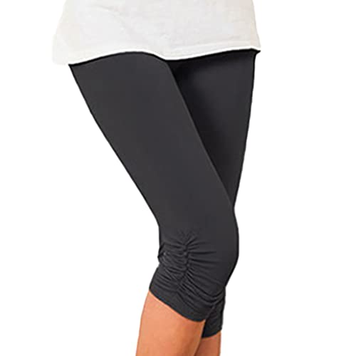 Onsoyours Shorts Damen Capri 3/4 Hose Kurze Caprihose Sommer Bermuda Kurze Sportleggins Weich Elastisch Sporthose Fahrradhose Hose Schwarz XL von Onsoyours